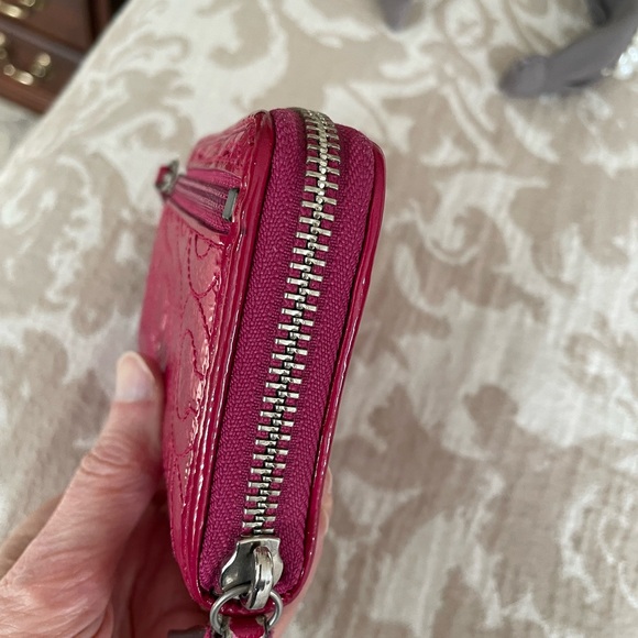 Coach Pink Patent Leather Accordion Zip Wallet - Picture 5 of 8